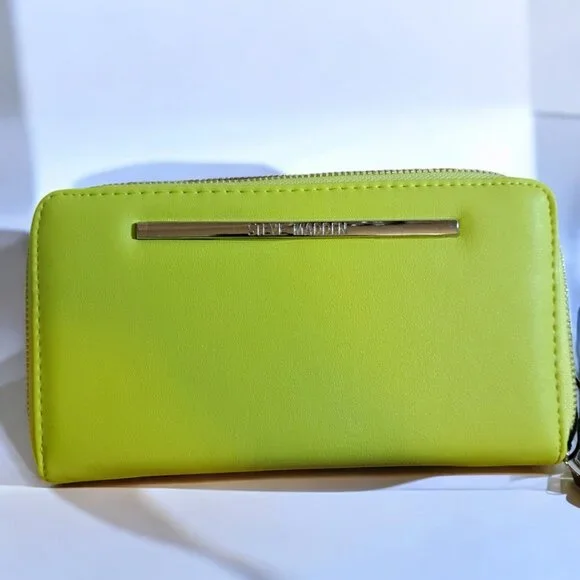 Steve Madden SLG-1100 Lemon / Green Bzippy Boxed Wallet NWT - Picture 4 of 10